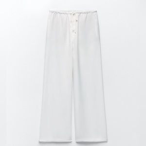 ZARA SATIN WIDE LEG DRAWSTRING PANT
